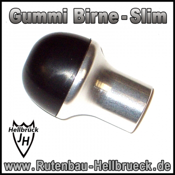 Alu Gummi Birne - Slim Farbe: Silber